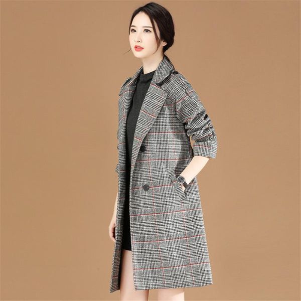 men's wool & blends women long coat plaid outerwear winter clothing warm woolen female elegant double breasted ladies with belt, Black
men's wool & blends women long coat plaid outerwear winter clothing warm woolen female elegant double breasted ladies with belt, Black