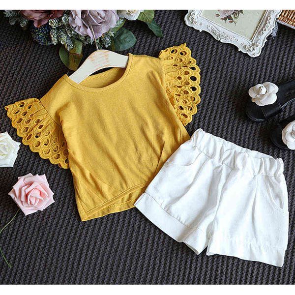 2021 new summer hollow flying sleeve solid color shorts 2pcs girl set kid clothes clothing sets children's clothing g220217, White
2021 new summer hollow flying sleeve solid color shorts 2pcs girl set kid clothes clothing sets children's clothing g220217, White
