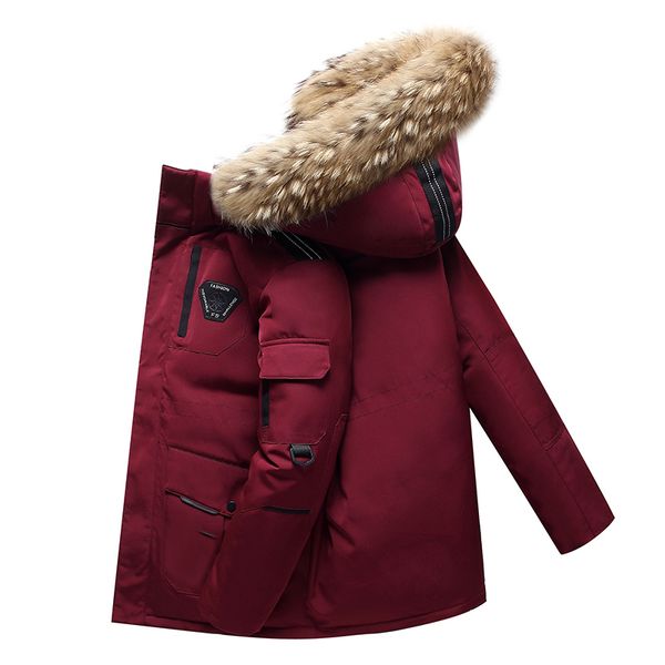 men white duck down jacket hat detachable parka fur collar hooded down coat keep warm long winter outerwear, Black
men white duck down jacket hat detachable parka fur collar hooded down coat keep warm long winter outerwear, Black