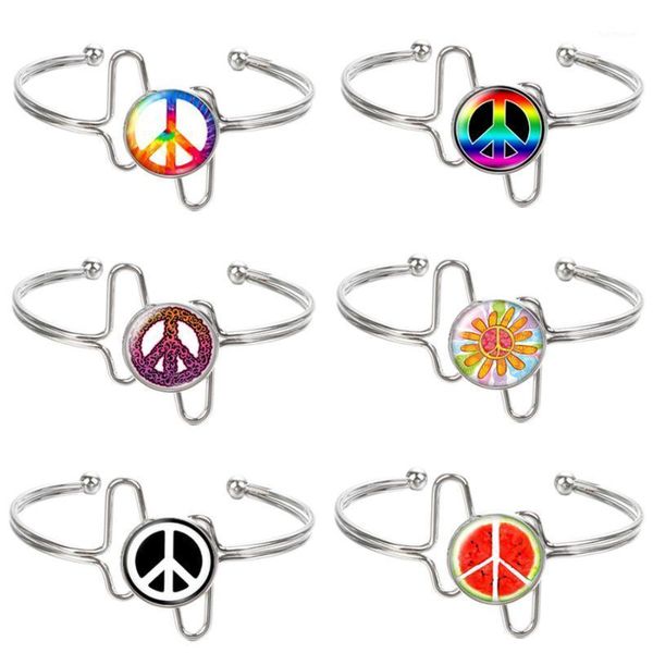 planted silver color/golden cuff bracelets glass cabochon peace symbol sign bangle bracelet for women jewelry gift zb0313/03141, Black
planted silver color/golden cuff bracelets glass cabochon peace symbol sign bangle bracelet for women jewelry gift zb0313/03141, Black