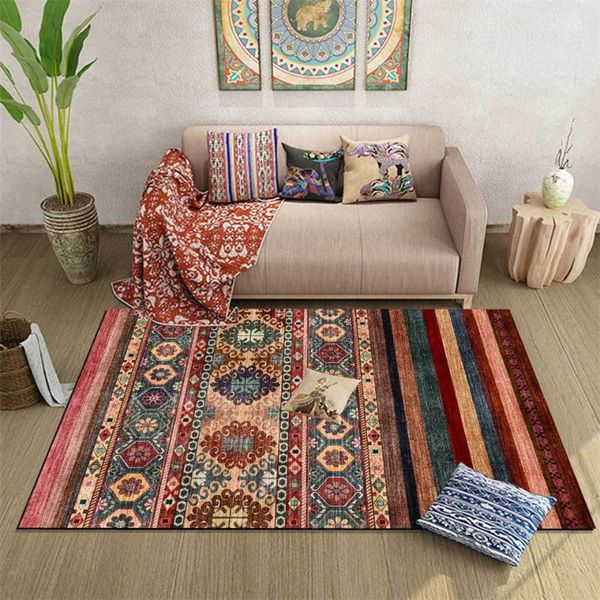 ethnic style dark colorful geometric strip bedroom rug american style vintage abstract carpet living room bedside mat table mat
ethnic style dark colorful geometric strip bedroom rug american style vintage abstract carpet living room bedside mat table mat