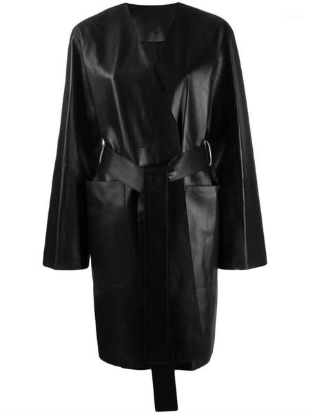 arlenesain custom 2019 new design non-collar long sleeves lambskin genuine leather overcoat women coat1, Black
arlenesain custom 2019 new design non-collar long sleeves lambskin genuine leather overcoat women coat1, Black