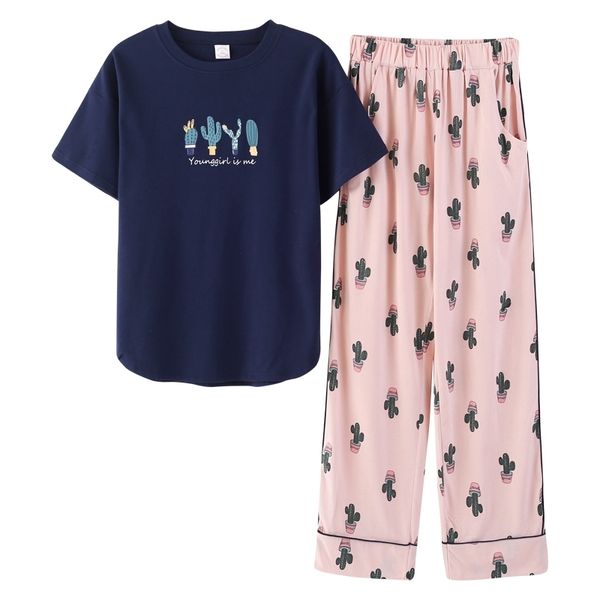 young girl sleepwear sets leisure clothes spring thin short sleeved women pajamas cactus printing pyjamas lovely home clothing y200107, Black;red
young girl sleepwear sets leisure clothes spring thin short sleeved women pajamas cactus printing pyjamas lovely home clothing y200107, Black;red