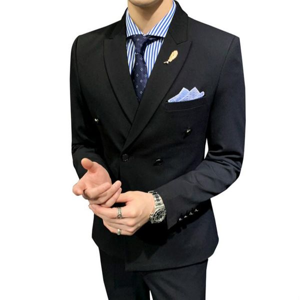 men's suits & blazers fashion double breasted groom's wedding dress suit coat / casual business three piece jacket vest trousers, White;black
men's suits & blazers fashion double breasted groom's wedding dress suit coat / casual business three piece jacket vest trousers, White;black
