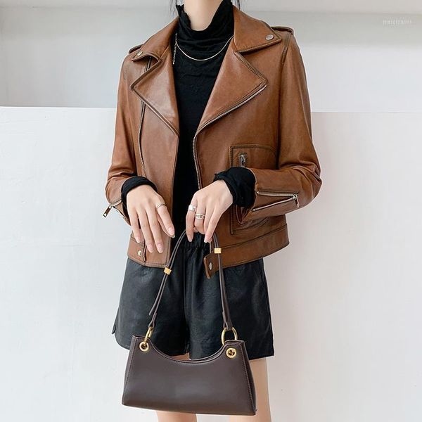 motorcycle genuine leather jacket women short korean sheepskin coat female spring autumn women's clothing mujer chaqueta pph34291, Black
motorcycle genuine leather jacket women short korean sheepskin coat female spring autumn women's clothing mujer chaqueta pph34291, Black