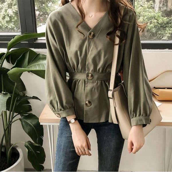 women's blouses & shirts fashion spring autumn style women casual long sleeve v-neck slim thin blusa df34601, White
women's blouses & shirts fashion spring autumn style women casual long sleeve v-neck slim thin blusa df34601, White