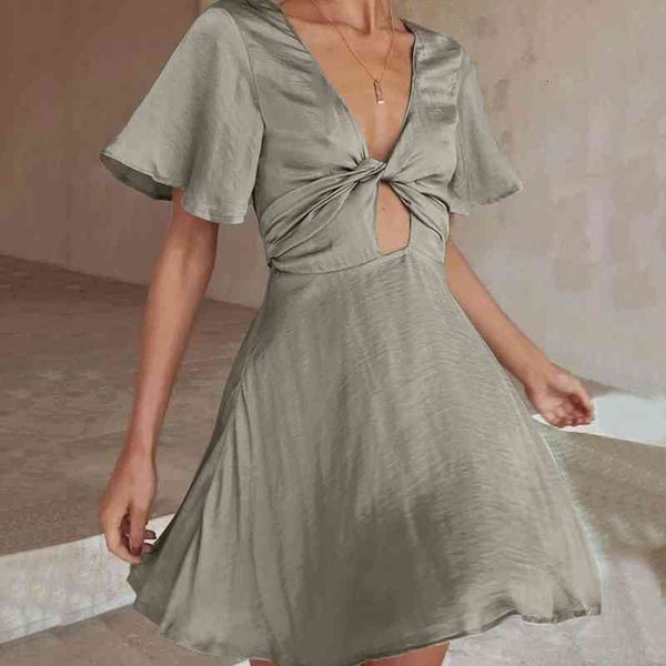ladies spring summer solid color green dress women casual lace up short sleeve slim short dress two ways wear vestidos, Black;gray
ladies spring summer solid color green dress women casual lace up short sleeve slim short dress two ways wear vestidos, Black;gray