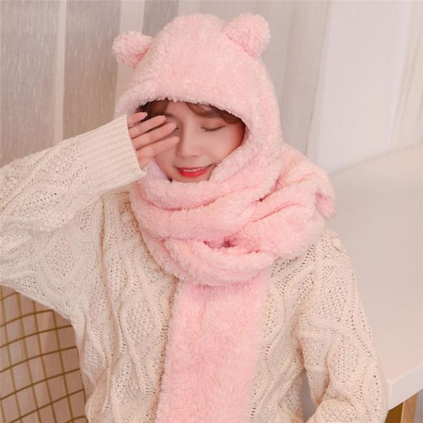 imixlot new cute fashion bear ears hat scarf two-piece women girls outdoor winter thick plush warmer neck wrap accessories, Blue;gray
imixlot new cute fashion bear ears hat scarf two-piece women girls outdoor winter thick plush warmer neck wrap accessories, Blue;gray