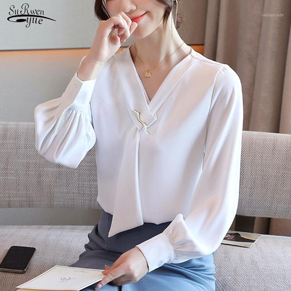 women's blouses & shirts 2021 autumn lantern long sleeve chiffon shirt female office solid v neck blouse women plus size ladies pullove, White
women's blouses & shirts 2021 autumn lantern long sleeve chiffon shirt female office solid v neck blouse women plus size ladies pullove, White