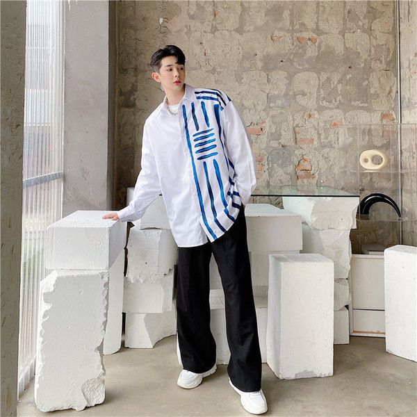 2021 long manly shirt new spring fashion beautiful male non-iron youth wxws, White;black
2021 long manly shirt new spring fashion beautiful male non-iron youth wxws, White;black