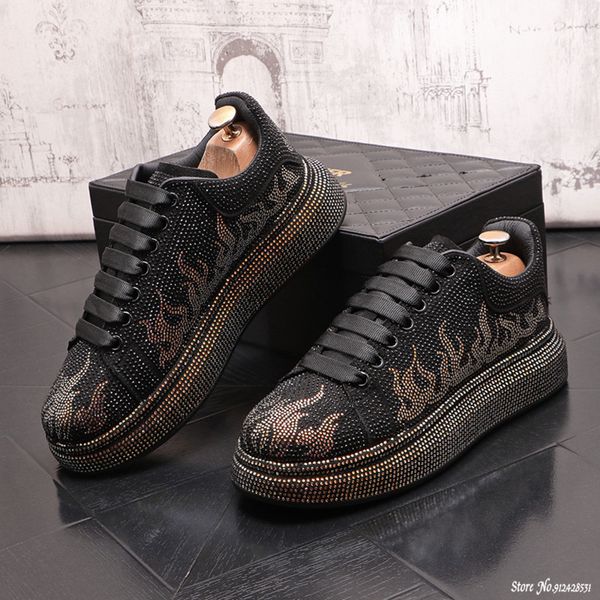 luxury designer shoes new rhinestone charm casual shoes for men thick bottom flats punk rock prom loafers male walking sneakers, Black
luxury designer shoes new rhinestone charm casual shoes for men thick bottom flats punk rock prom loafers male walking sneakers, Black