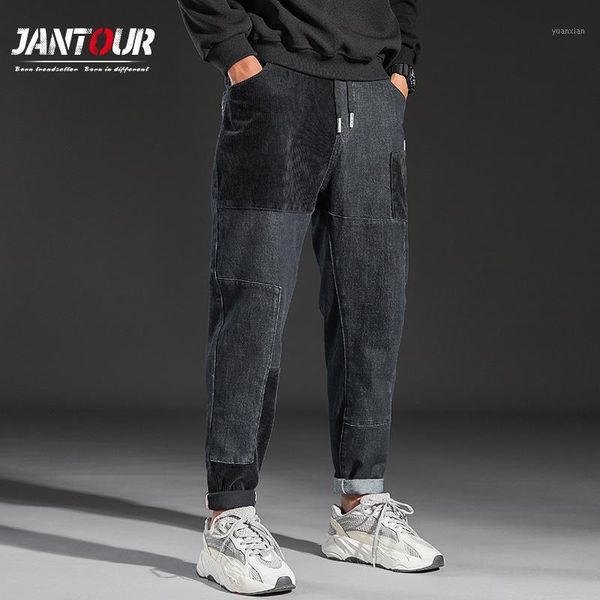 men patchwork jeans 2020 winter new corduroy black jeans fashion print big pocket harem pants thick regular fit male trousers1, Blue
men patchwork jeans 2020 winter new corduroy black jeans fashion print big pocket harem pants thick regular fit male trousers1, Blue