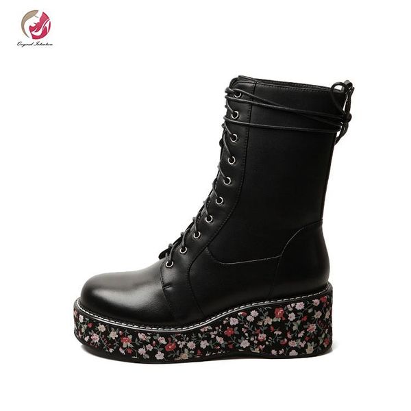 original intention popular stylish high colorful floral platform flat ankle boots woman ladies sweet shoes winter party shoes, Black
original intention popular stylish high colorful floral platform flat ankle boots woman ladies sweet shoes winter party shoes, Black