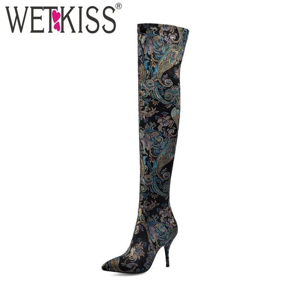 boots wetkiss print embroider women thigh high boot pointed toe zip shoes female heels party ladies winter 2021, Black
boots wetkiss print embroider women thigh high boot pointed toe zip shoes female heels party ladies winter 2021, Black