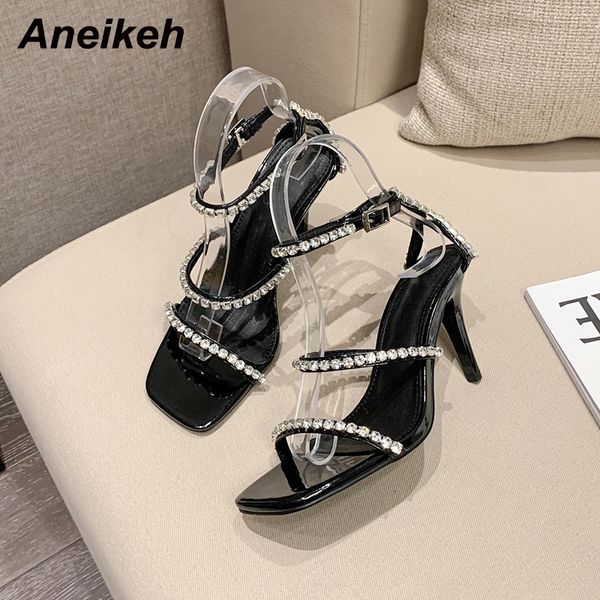 aneikeh summer peep toe high heel shoe women's sandals 2021new fashion ankle open party bling pu gladiator buckle strap elegant c0129, Black
aneikeh summer peep toe high heel shoe women's sandals 2021new fashion ankle open party bling pu gladiator buckle strap elegant c0129, Black
