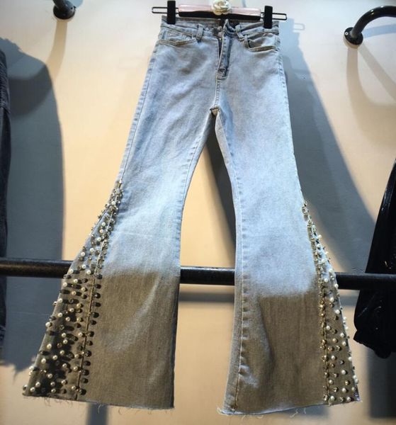 2021 spring denim flare women's granular diamond broccoli waist high stretch jeans mujer q680 mukh, Black;white
2021 spring denim flare women's granular diamond broccoli waist high stretch jeans mujer q680 mukh, Black;white