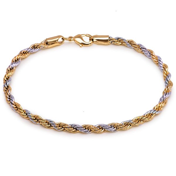 factoryunt2mix / 6 (344b) 3.5mm (21cm * mm) 2 gold plated rope bracelet for men women fashion jewelry
factoryunt2mix / 6 (344b) 3.5mm (21cm * mm) 2 gold plated rope bracelet for men women fashion jewelry