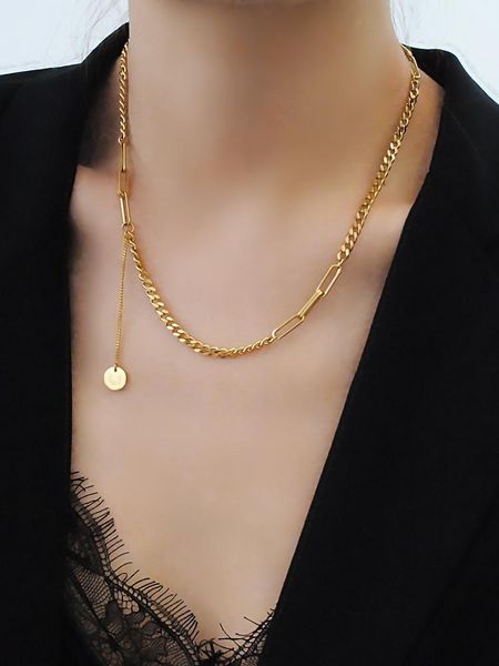 titanium with 14k gold geo layered chain necklace women stainess steel jewelry party designer t show runway gown japan korean, Silver
titanium with 14k gold geo layered chain necklace women stainess steel jewelry party designer t show runway gown japan korean, Silver
