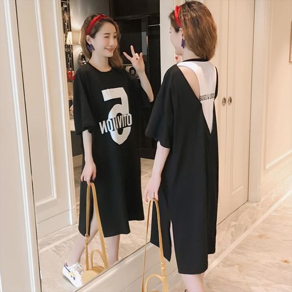 4932 summer false two piece t shirt women short sleeve hollow out side split long t shirt blue black plus size 3xl, White
4932 summer false two piece t shirt women short sleeve hollow out side split long t shirt blue black plus size 3xl, White