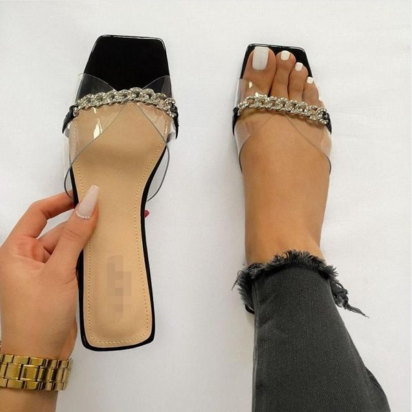 summer women transparent slipper high heels sandals square open toe ladies shoes metal chain stiletto platform outdoor slides, Black
summer women transparent slipper high heels sandals square open toe ladies shoes metal chain stiletto platform outdoor slides, Black
