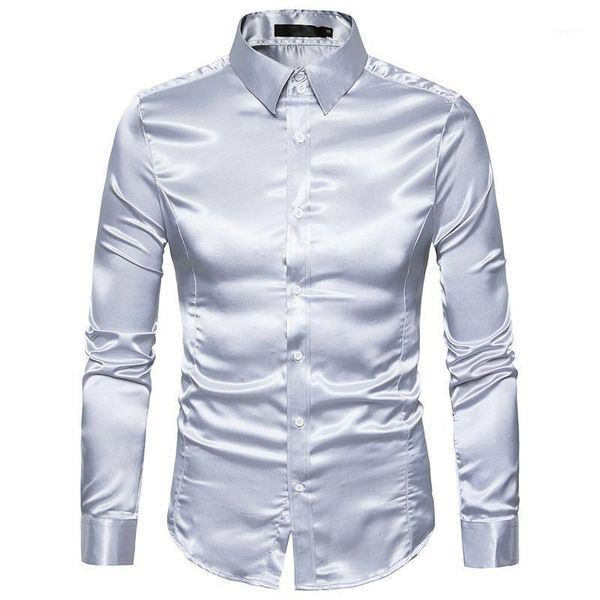 autumn new men's casual fashion personality bright long-sleeved lapel shirt1, White;black
autumn new men's casual fashion personality bright long-sleeved lapel shirt1, White;black