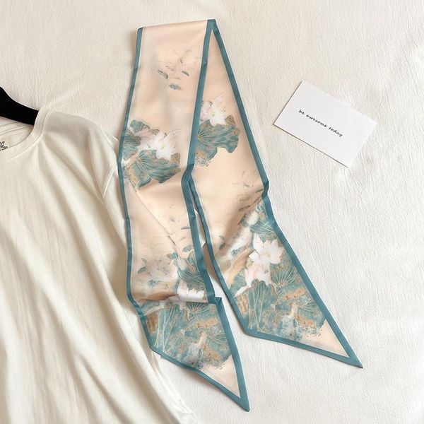 long skinny silk neck scarf women hair band floral print handle bag tie neckerchief foulard female ribbon scarves 2020 new wmtorw bdesybag, Blue;gray
long skinny silk neck scarf women hair band floral print handle bag tie neckerchief foulard female ribbon scarves 2020 new wmtorw bdesybag, Blue;gray