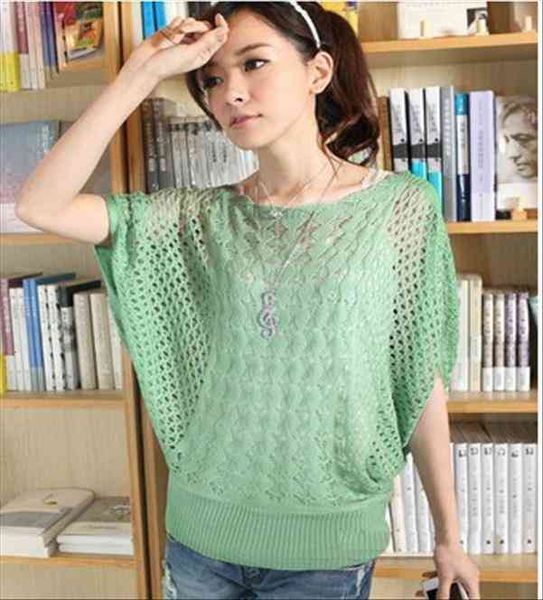 and summer korean loose hollow bat shirt collar sweater thin air conditioning smock free, White;black
and summer korean loose hollow bat shirt collar sweater thin air conditioning smock free, White;black