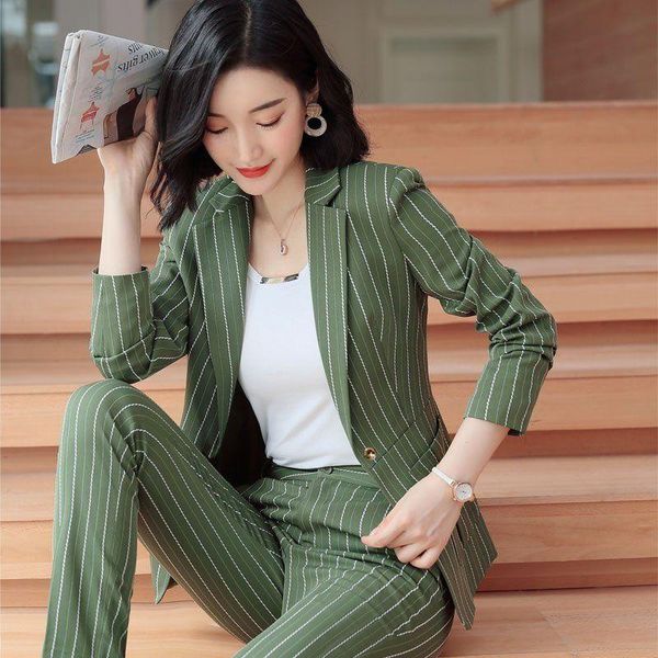 women's two piece pants work fashion pant suits 2 set for women striped blazer jacket & trouser office business suit lady feminino, White
women's two piece pants work fashion pant suits 2 set for women striped blazer jacket & trouser office business suit lady feminino, White