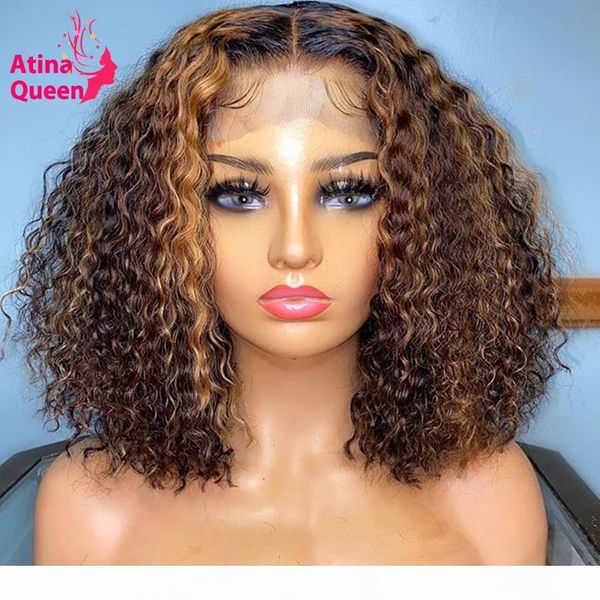 13x6 ombre colored short curly bob human hair wigs preplucked highlight honey blonde with lace front remy women lace frontal wig, Black
13x6 ombre colored short curly bob human hair wigs preplucked highlight honey blonde with lace front remy women lace frontal wig, Black