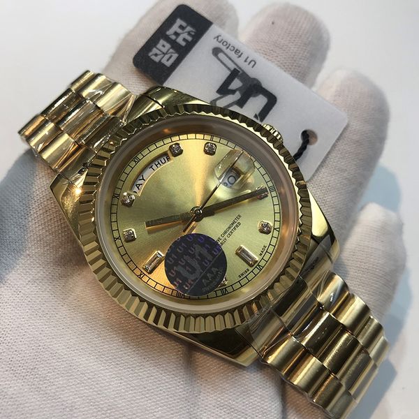 17 colors men automatic self-wind 40mm 18k gold watch black dial sapphire glass stainless steel daydate no battery 2813 sweeping, Slivery;brown
17 colors men automatic self-wind 40mm 18k gold watch black dial sapphire glass stainless steel daydate no battery 2813 sweeping, Slivery;brown