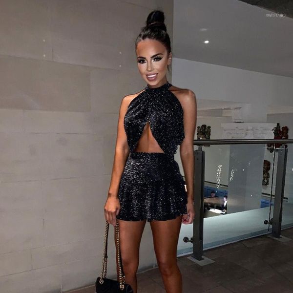 2pcs women clothes sets halter style bandage crop +high waist sequins shorts 2pcs evening party summer sets outfits1, White
2pcs women clothes sets halter style bandage crop +high waist sequins shorts 2pcs evening party summer sets outfits1, White