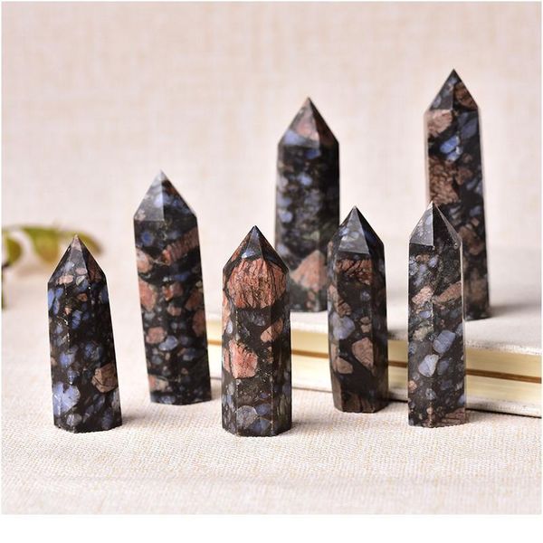 1pc natural glaucophane stone crystal point healing obelisk quartz wand beautiful ornament for home decor energy stone qylyfk, Black
1pc natural glaucophane stone crystal point healing obelisk quartz wand beautiful ornament for home decor energy stone qylyfk, Black