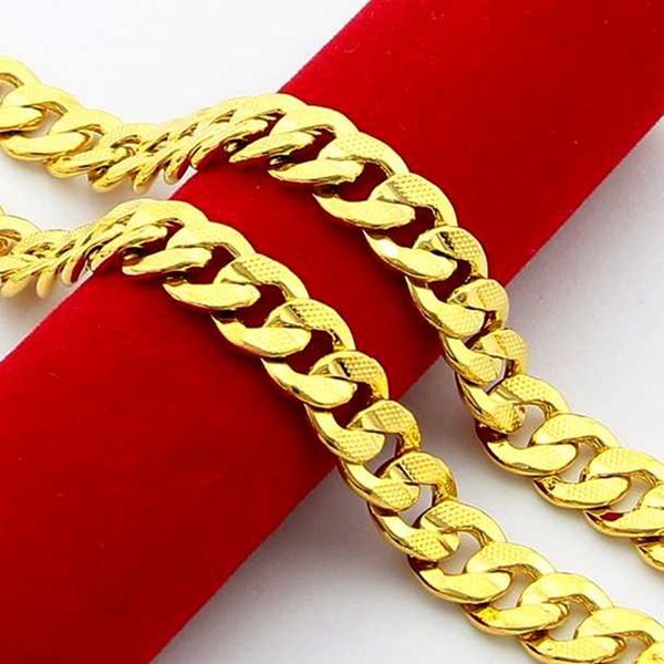 statement cuban chain 18k yellow gold filled mens necklace long accessories 24", Silver
statement cuban chain 18k yellow gold filled mens necklace long accessories 24", Silver