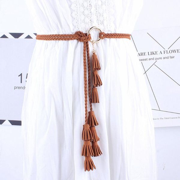 2020 healmeyou women fashion braided belt tassel ladies girls waistbands thin waist rope knit belts for dresses accessories, Black;brown
2020 healmeyou women fashion braided belt tassel ladies girls waistbands thin waist rope knit belts for dresses accessories, Black;brown
