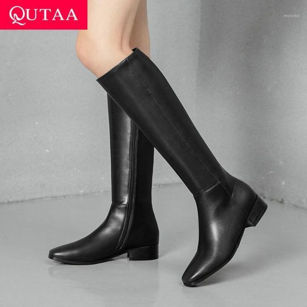 boots qutaa 2021 knee high women pu leather zipper shoes autumn winter square toe concise long big size 34-431, Black
boots qutaa 2021 knee high women pu leather zipper shoes autumn winter square toe concise long big size 34-431, Black