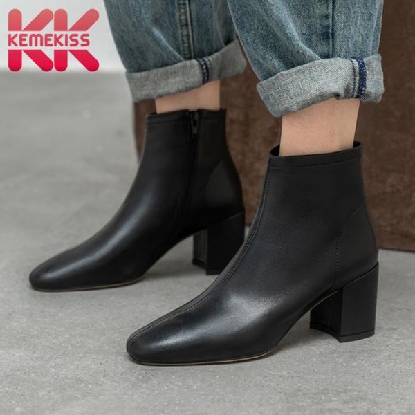 kemekiss size 33-43 women high heel boots genuine leather zipper thick heel ankle boots women fashion winter shoes, Black
kemekiss size 33-43 women high heel boots genuine leather zipper thick heel ankle boots women fashion winter shoes, Black