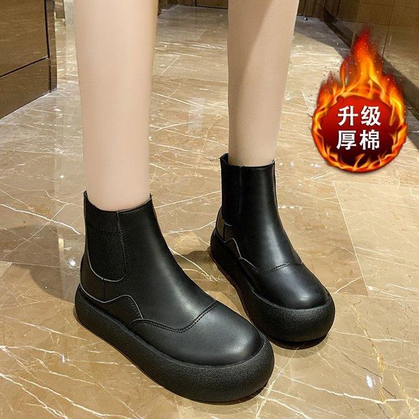boots women's shoes 2021 chunky fashion platform womens slip-on round toe warm ankle women botas mujer, Black
boots women's shoes 2021 chunky fashion platform womens slip-on round toe warm ankle women botas mujer, Black