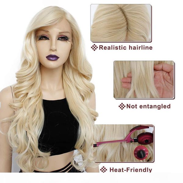 blonde long body wavy synthetic lace front wigs with baby hair 180% full density heat resistant wigs for women 26 inches, Black
blonde long body wavy synthetic lace front wigs with baby hair 180% full density heat resistant wigs for women 26 inches, Black