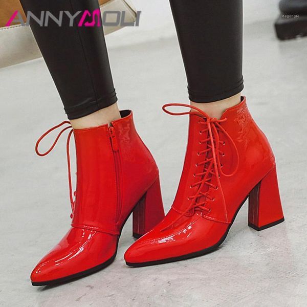 annymoli winter ankle boots women patent leather thick heels short boots zip extreme high heel shoes ladies fall red size 34-431, Black
annymoli winter ankle boots women patent leather thick heels short boots zip extreme high heel shoes ladies fall red size 34-431, Black