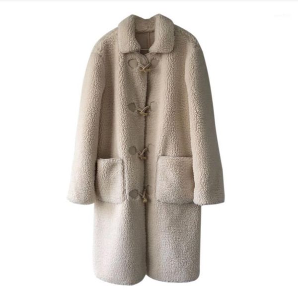 2019 new designer women's woolen coat korean white lamb fur thick lapel elegant long plush female winter outerwear1, Black
2019 new designer women's woolen coat korean white lamb fur thick lapel elegant long plush female winter outerwear1, Black