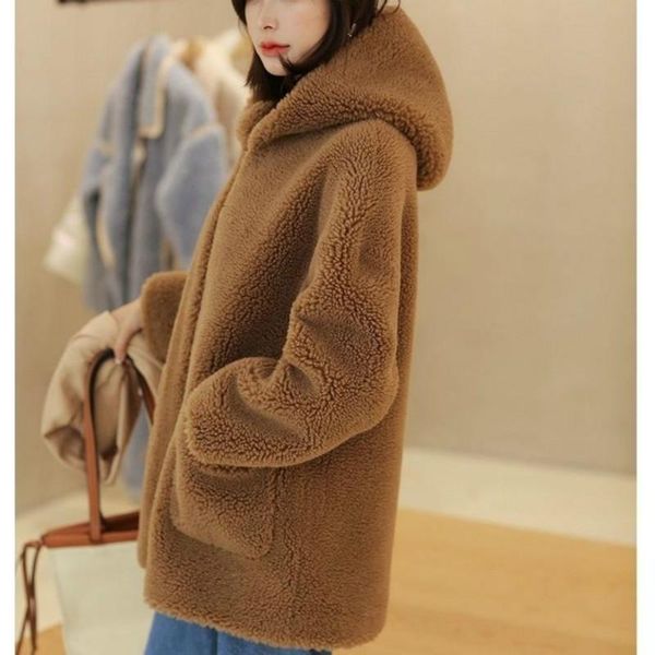 2021 women autumn winter imitation lamb wool furjacket female hooded sheep sheared mid-long coat lady casual solid outwear e278, Black
2021 women autumn winter imitation lamb wool furjacket female hooded sheep sheared mid-long coat lady casual solid outwear e278, Black