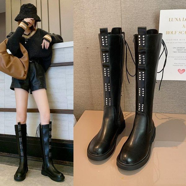 studs knee-high boots women lace-up&zipper fashion solid motorcycle knight bottes long tube botas slim pu leather woman shoes1, Black
studs knee-high boots women lace-up&zipper fashion solid motorcycle knight bottes long tube botas slim pu leather woman shoes1, Black
