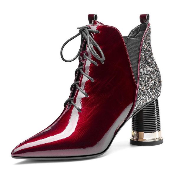 elegant mixed colors bling women ankle boots pearl pointed toe high heels pumps lace up wedding dancing shoes woman, Black
elegant mixed colors bling women ankle boots pearl pointed toe high heels pumps lace up wedding dancing shoes woman, Black