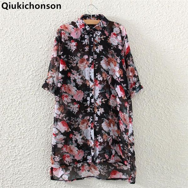 qiukichonson floral chiffon blouse woman 2018 spring summer ladies casual low-high design chiffon long shirts for women1, White
qiukichonson floral chiffon blouse woman 2018 spring summer ladies casual low-high design chiffon long shirts for women1, White