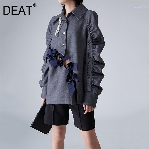 deat turn-down collar full sleeves drawstring pleated metal buttons single breasted ruffles patchwork gray color jacket wo395021, White;black
deat turn-down collar full sleeves drawstring pleated metal buttons single breasted ruffles patchwork gray color jacket wo395021, White;black