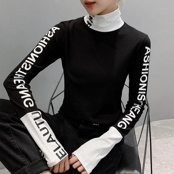 fall winter european clothes tshirt chic patchwork letter thick broshed long sleeve brushed cotton ropa mujer tees 2021, White
fall winter european clothes tshirt chic patchwork letter thick broshed long sleeve brushed cotton ropa mujer tees 2021, White