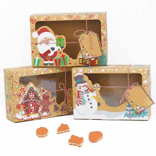 3pcs christmas cookie boxes with christmas tags european kraft paper bakery candy box clear window for xmas party gifts packing
3pcs christmas cookie boxes with christmas tags european kraft paper bakery candy box clear window for xmas party gifts packing