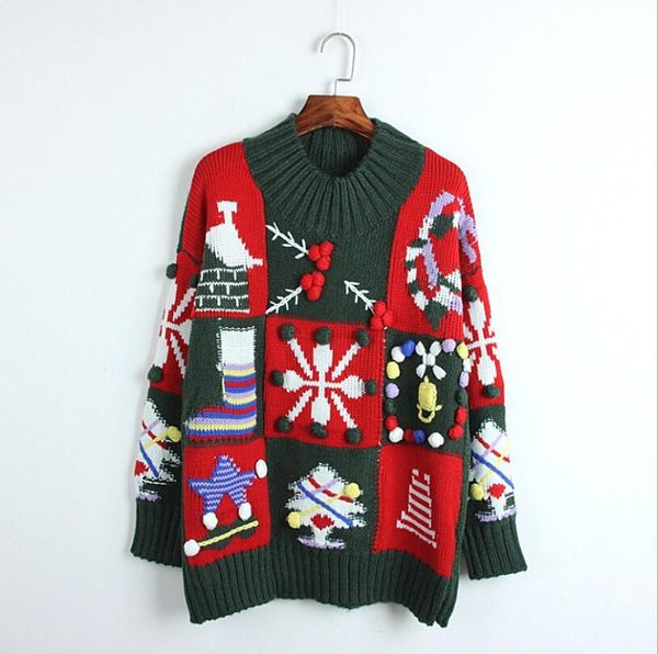 christmas sweater women 2020 autumn vintage snowflake color warm round neck loose pullover knitted female warm sweater w1242, White;black
christmas sweater women 2020 autumn vintage snowflake color warm round neck loose pullover knitted female warm sweater w1242, White;black