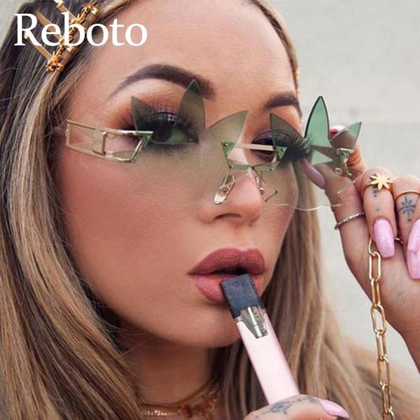 sunglasses leaf rimless women vintage green gradient shades fashion punk sun glasses for female uv400 oculos, White;black
sunglasses leaf rimless women vintage green gradient shades fashion punk sun glasses for female uv400 oculos, White;black