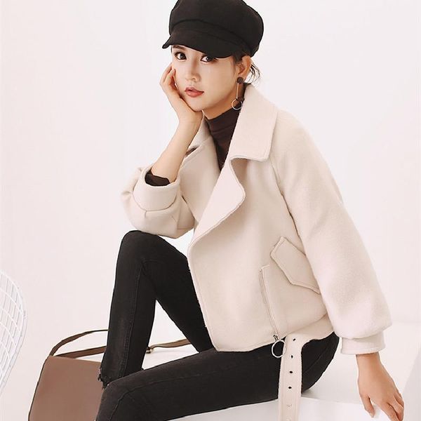 women's wool & blends 2021 winter woman fashion woolen cloth jacket female short coat lady temperament outerwear girl solid color long, Black
women's wool & blends 2021 winter woman fashion woolen cloth jacket female short coat lady temperament outerwear girl solid color long, Black